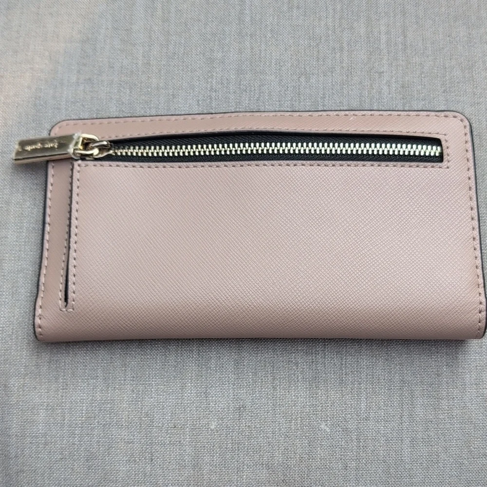 Kate Spade NY Staci Colorblock Large Slim Black, Nude, & Gold Wallet Leather